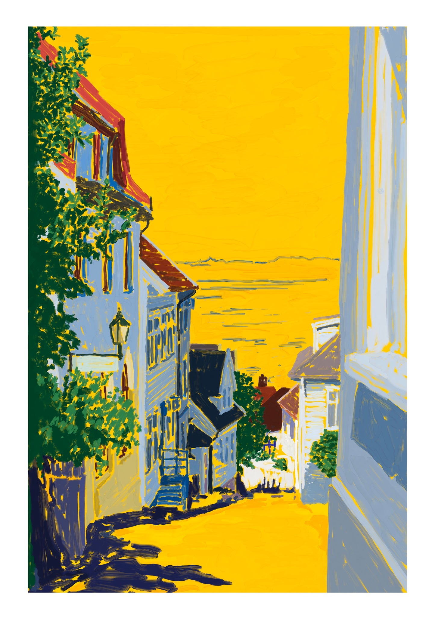 Skuteviksveien i gul 70x100 cm