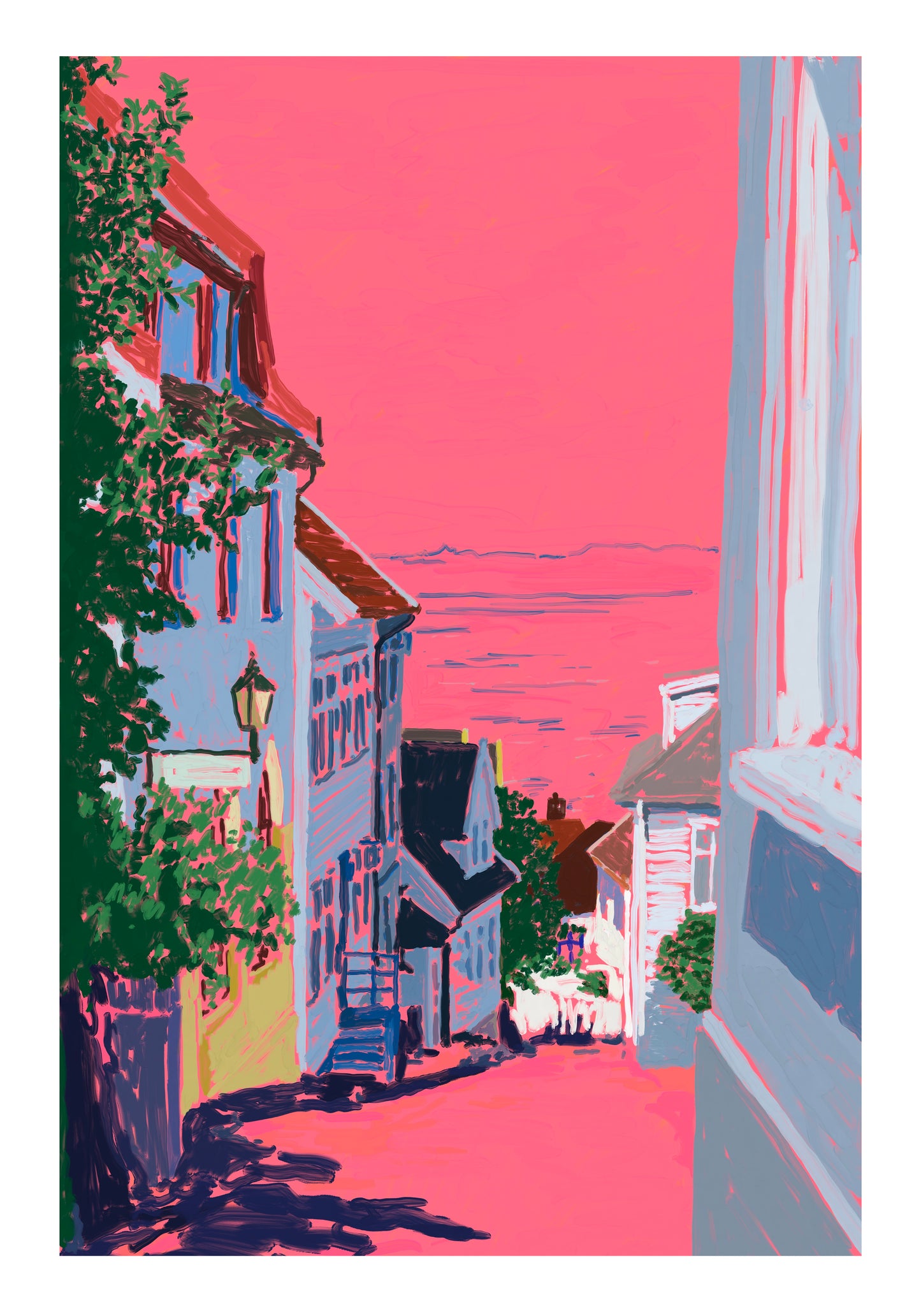 Skuteviksveien i rosa 70x100 cm