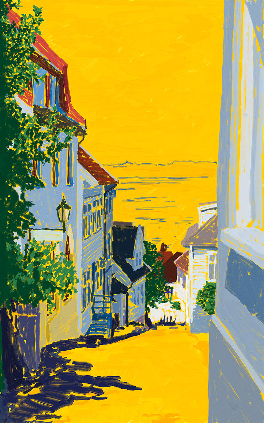 Skuteviksveien i gul 30x50 cm